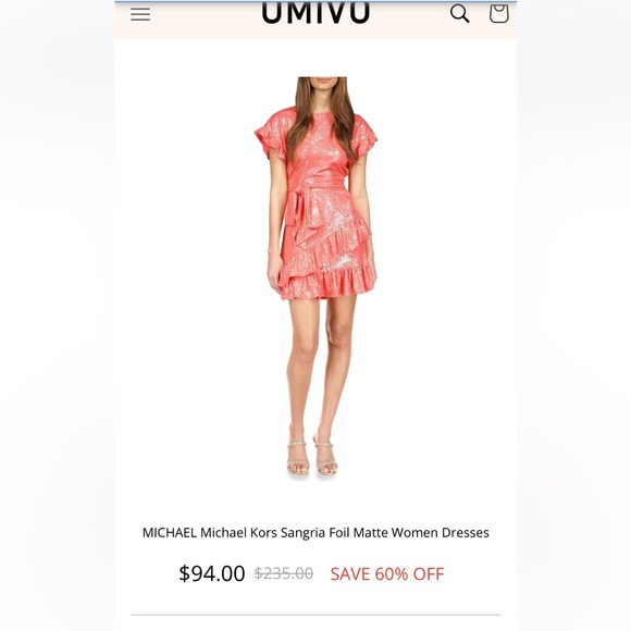 Metallic Foil Sangria Michael Kors Dress! Brand new! $139 retail! - Picture 5 of 5
